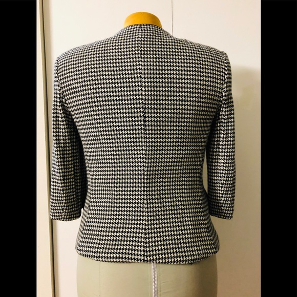 TALBOTS Houndstooth Blazer size 10 Workwear Classic 66%Worsted Wool and 34%Rayon - Picture 4 of 11